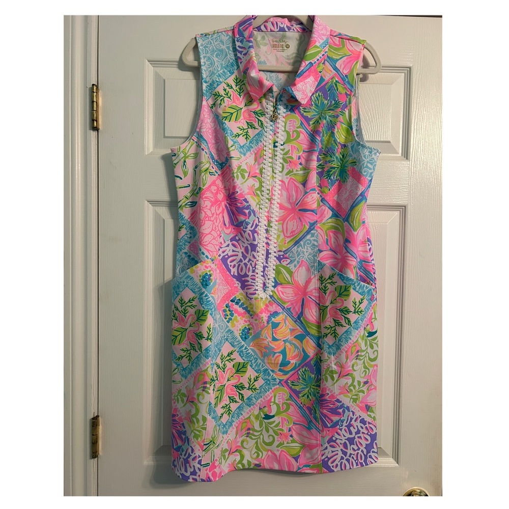 Lilly Pulitzer Esmae Luxletic Golf Dress, Multi Block Party, 16, EUC